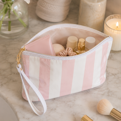 Stripe Travel Cosmetic Pouch