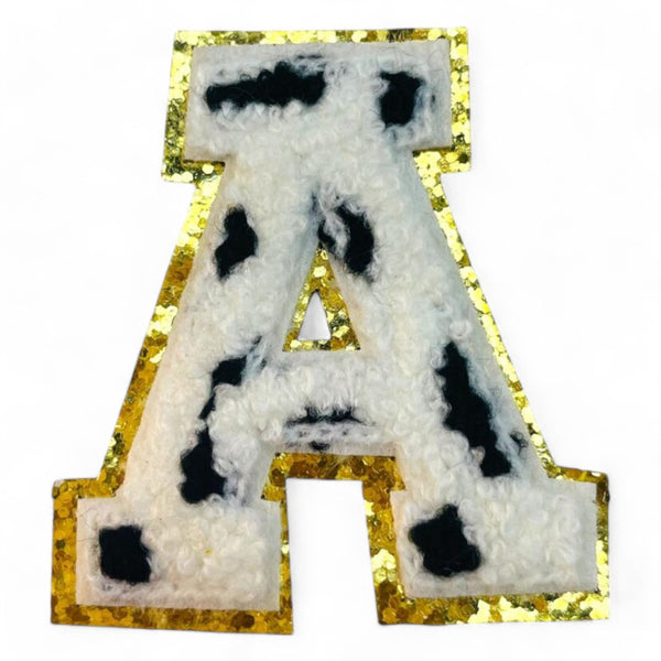 Cow Print Varsity Letters