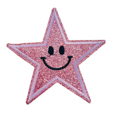 Star Happy Face Iron on Patches