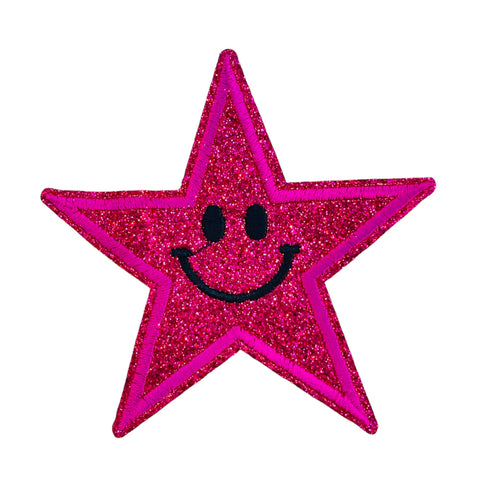 Star Happy Face Iron on Patches