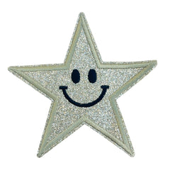 Star Happy Face Iron on Patches