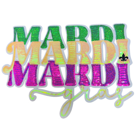 Mardi Gras Iron On Patch