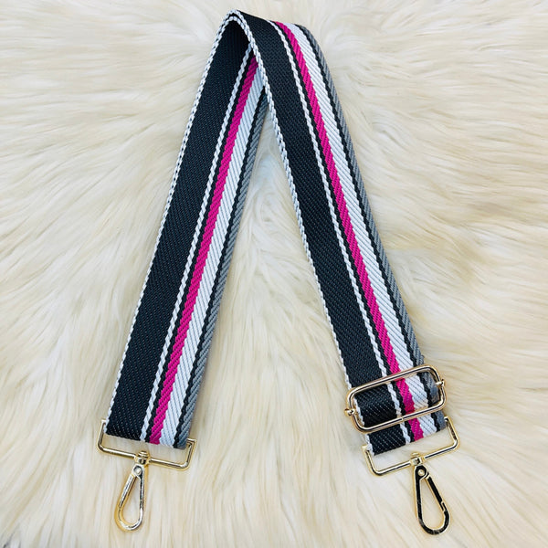 Multi Stripe Straps - BK/HP