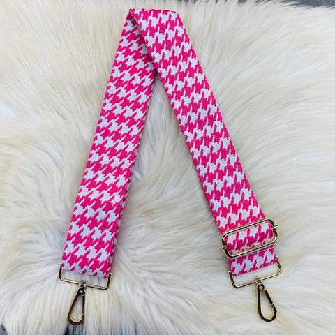 Houndstooth Style Straps - HotPink