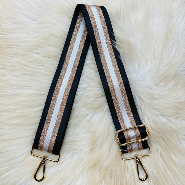 Glitter Stripe Straps - BK/GD