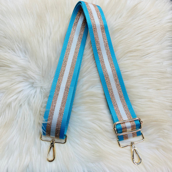 Glitter Stripe Straps - Turquoise