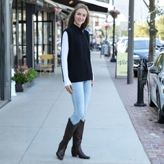 Solid Color Vest with Zipper and Pockets