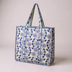 Quilted XL Daisy Print Tote Bags