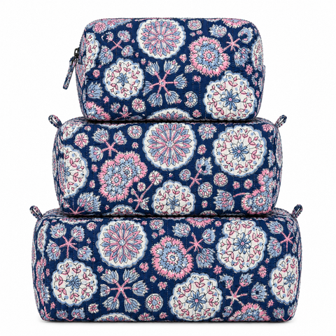 Purple Floral Quilted Bag Print