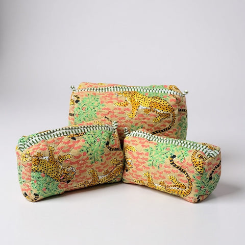 Beige Tiger 3Pcs Toiletry Bag