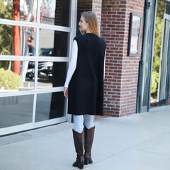 Solid Color Luxury Soft Open Vest W/ Pockets