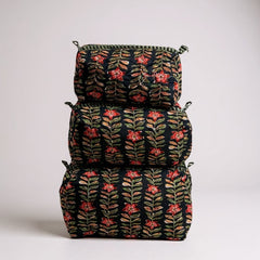 Black Floral 3Pcs Toiletry Bag