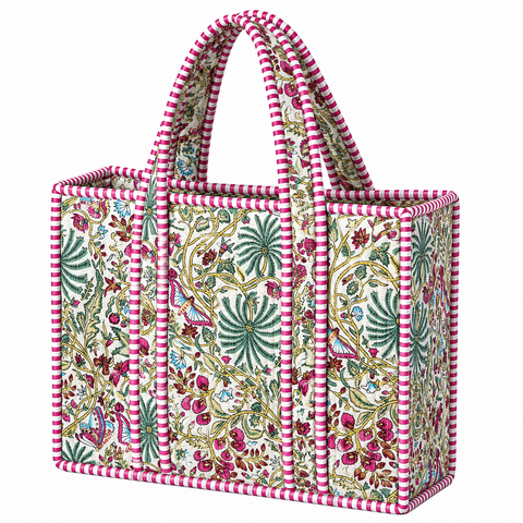 Multicolor Floral Quilted Bag Print