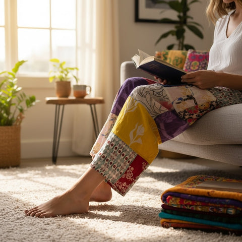 Patchwork Straight Pants