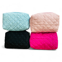 Quilted Nylon Cosmetic Bags