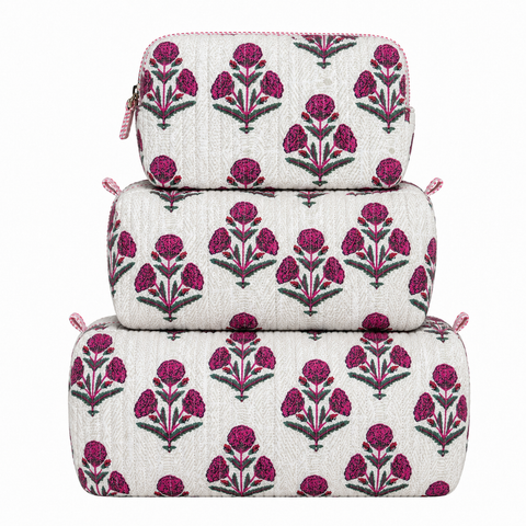 Pink Floral Quilted Bag Print