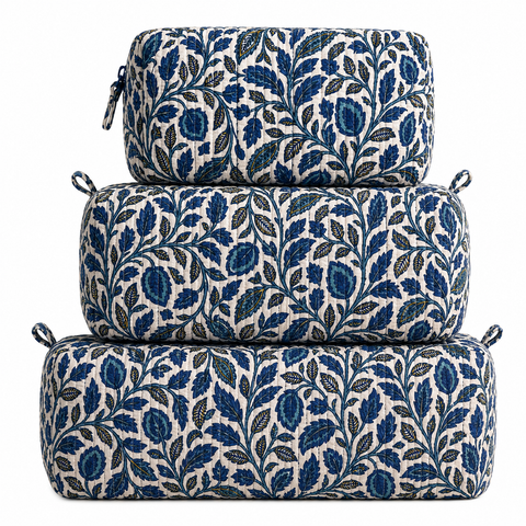 Blue Vine Quilted Bag Print
