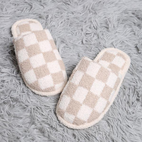 Checkered Print Slippers