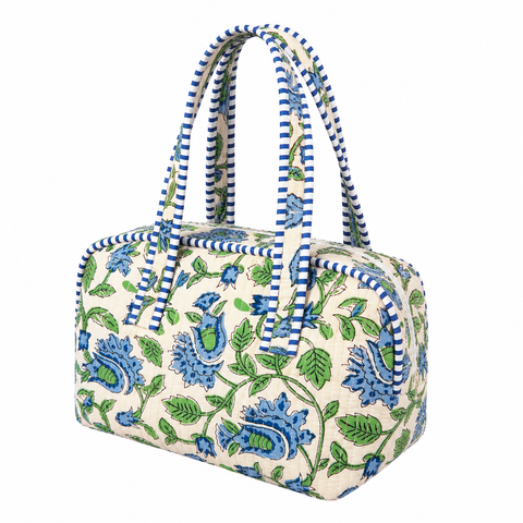 Blue Quilted Bag Print
