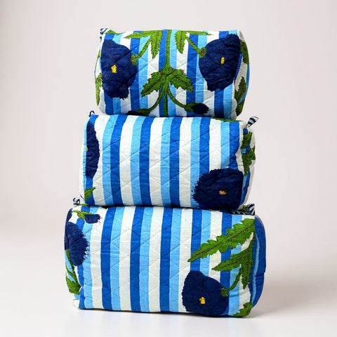 Blue Stripes 3Pcs Toiletry Bag