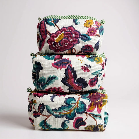 Purple Floral 3Pcs Toiletry Bag