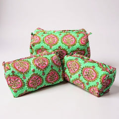 Green Paisley 3Pcs Toiletry Bag