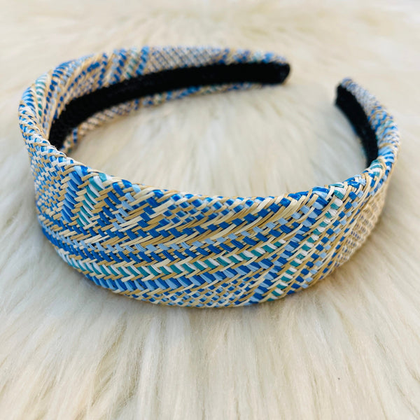 Raffia Headbands - BlueMulti