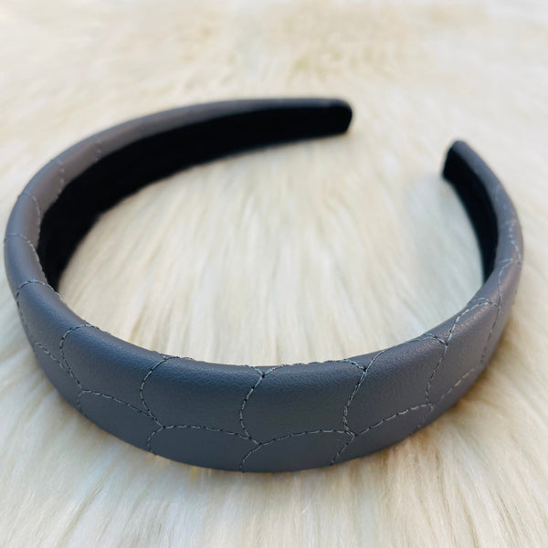 Leather Headbands - Grey