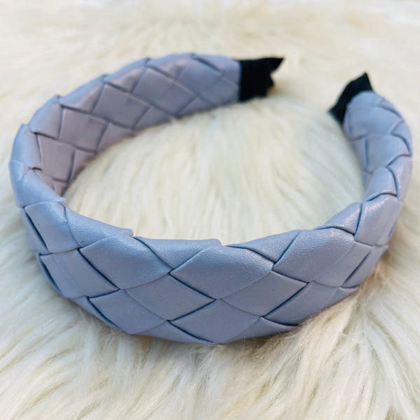 Leather Headbands - Light Grey