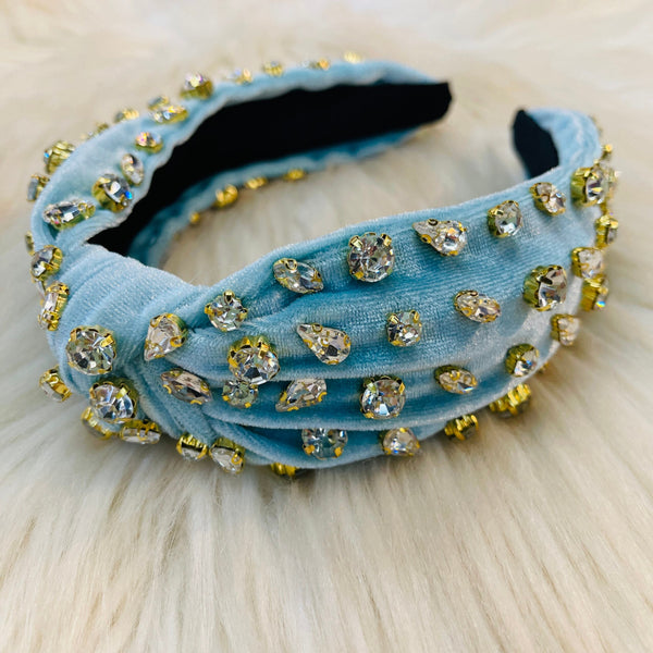 Rhinestone Headbands - Blue