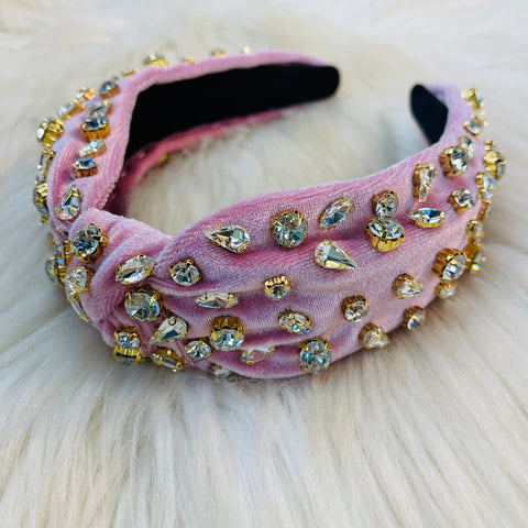 Rhinestone Headbands - Blush