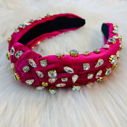 Rhinestone Headbands - fuchsia