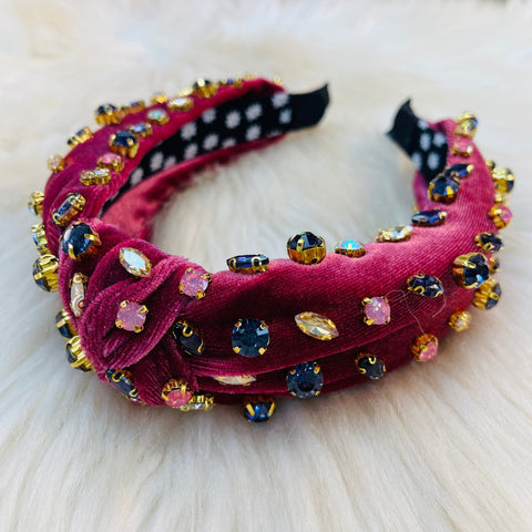 Rhinestone Headbands - Marron Multi