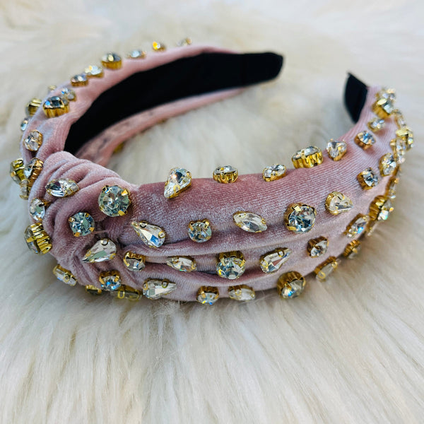 Rhinestone Headbands - Pink