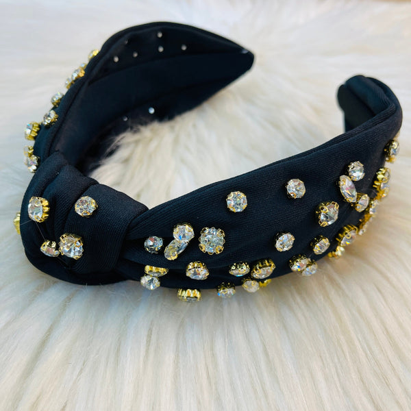 Rhinestone Headbands - Black