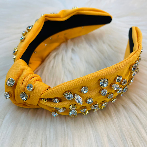 Rhinestone Headbands - Mustard