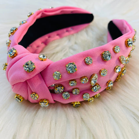 Rhinestone Headbands - Pink