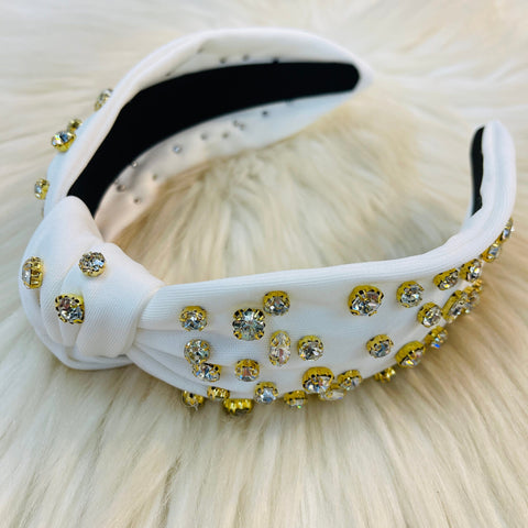 Rhinestone Headbands - White