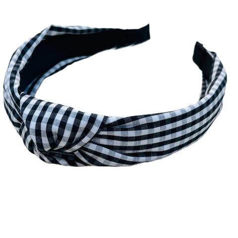 Checkered Plaid Knotted Headbands