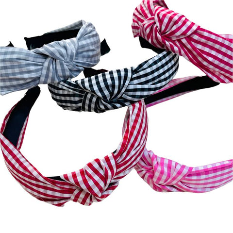 Checkered Plaid Knotted Headbands