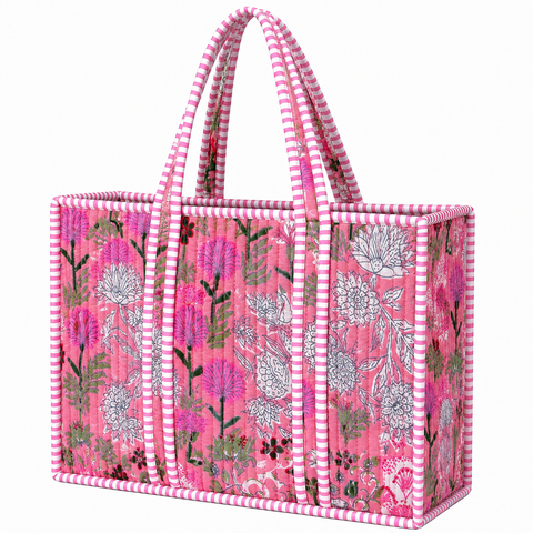 Pink Patchwork Quilted Bag Print