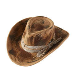 Distressed Feather Light brown Fedora Hat