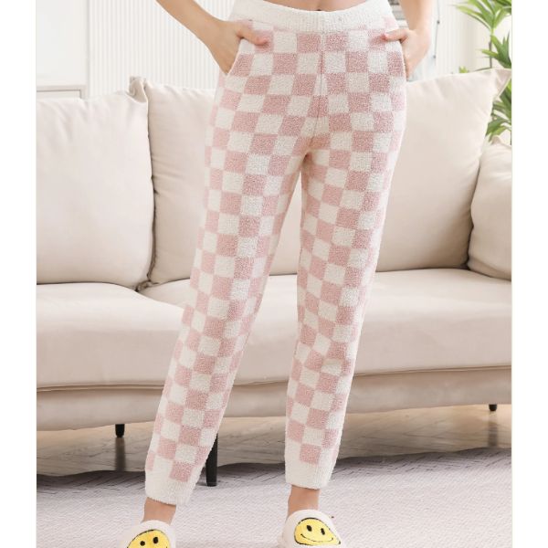 Small Checkered Pattern Soft Pants