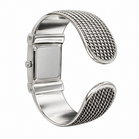 Woven Elegance Cuff Watch