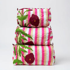 Pink Stripe 3Pcs Toiletry Bag