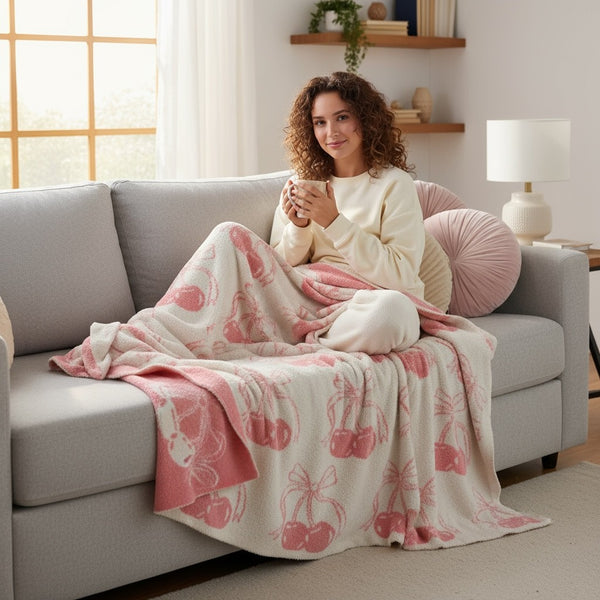 Cherry Throw Blanket