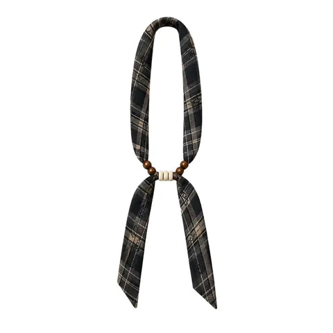 Wood Bead Scarf Necklace