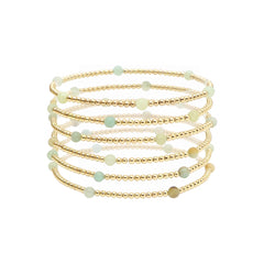 Gold Beaded and Color Stretch Bracelets