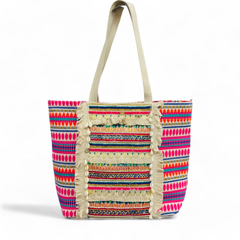 Boho beaded tote bags