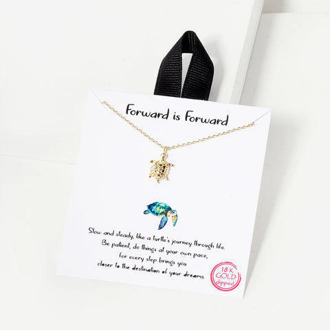 Forward is Forward Turtle Necklace